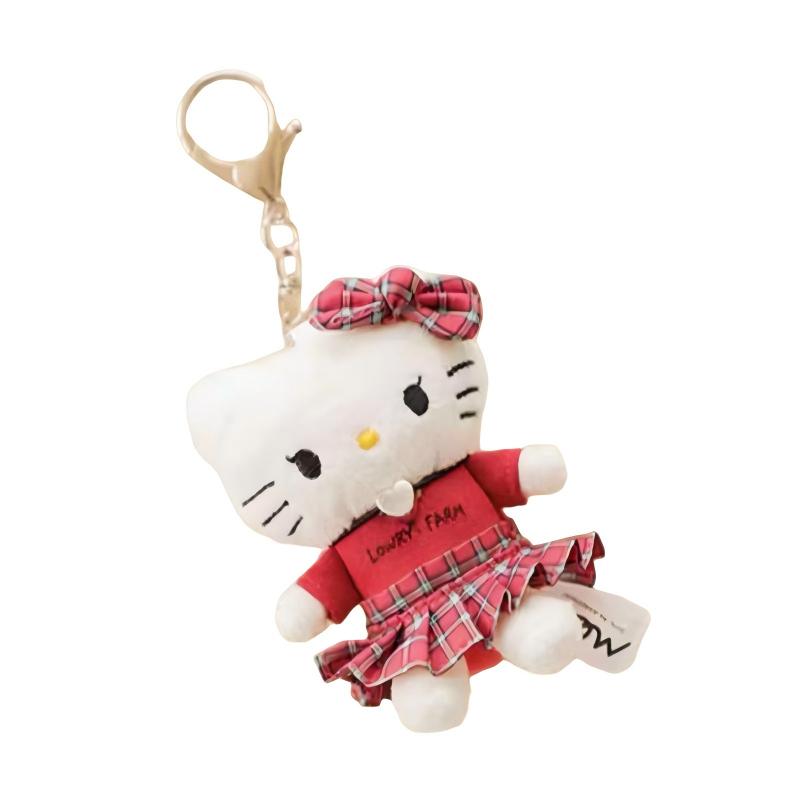 Sanrio X Me% Keychain Hello Kitty Plaid Red Skirt