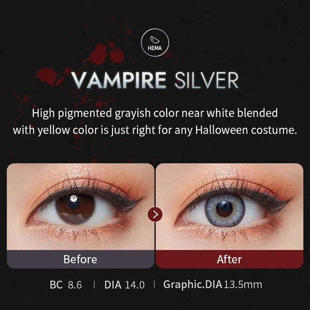 Olens 1 Month Colored Contact Lens Vampire Silver ±000 1pcs