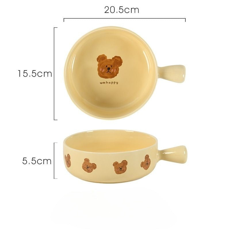 Cartoon Bear Single Handle Bowl Single Ear