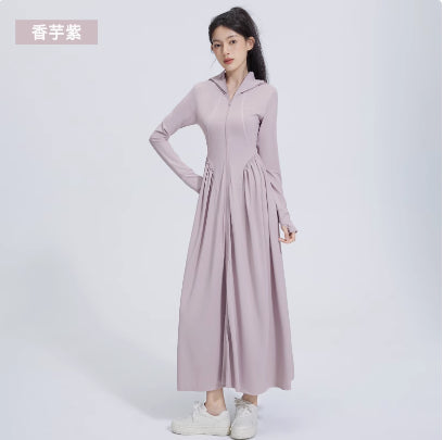 Zauo-凉感防晒长裙-紫色-M码