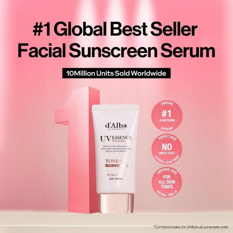 D'Alba Waterfull Tone-up Sunscreen Pink SPF50+ PA++++ 50ml