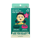 Bring Green Squid Game Tea Tree Cica Pore Nose Pack 5pcs