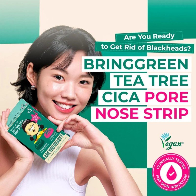 Bring Green Squid Game Tea Tree Cica Pore Nose Pack 5pcs