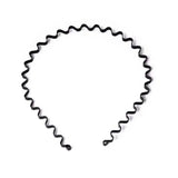 Black Spring Wavy Metal Hair Hoop Band 5mm