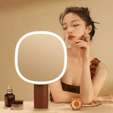 Muid觅逗大树镜台式LED化妆镜粉棕