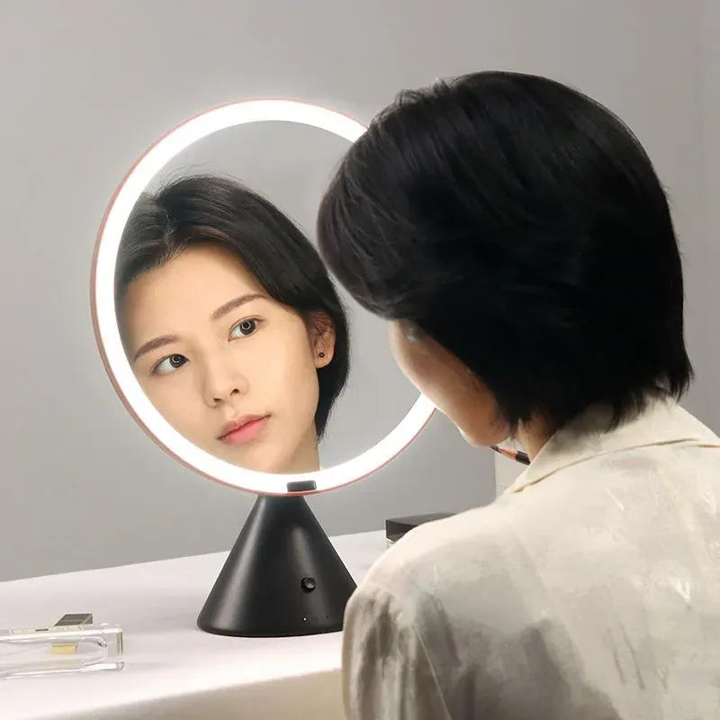 Muid Smart Beauty Large Round Mirror Black Orange