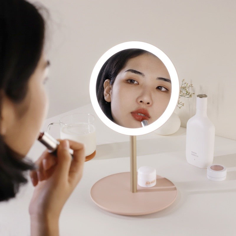 Muid Led Portable Folding Makeup Mirror Smokey Pink
