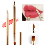 Portable Retractable Dual-Ended Lip Brush #03 Gold