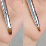Portable Retractable Dual-Ended Lip Brush #01 Silver