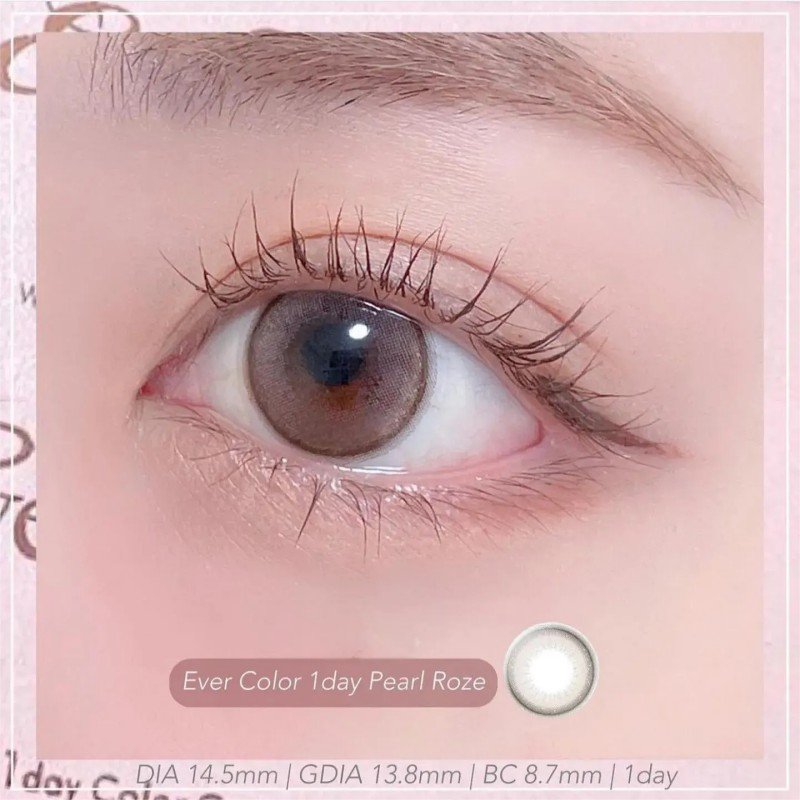 Ever Color 1 Day Natural Colored Contact Lenses Pearl Roze -4.00 20pcs