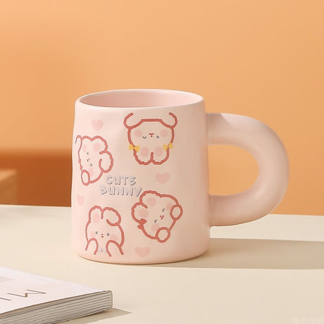 Cartoon Bear Ceramic Mug Cute Bunny 420ml