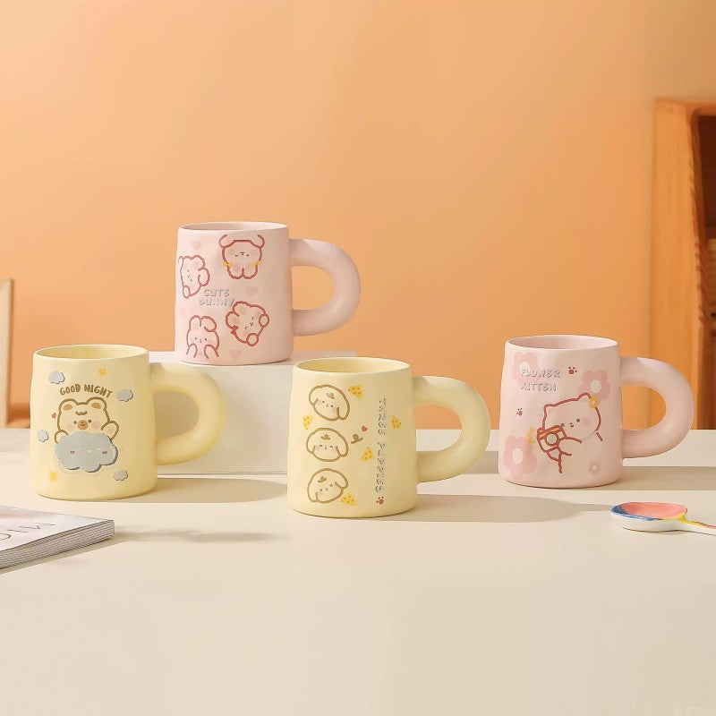 Cartoon Bear Ceramic Mug Cute Bunny 420ml
