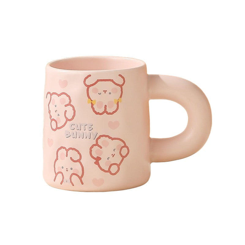 Cartoon Bear Ceramic Mug Cute Bunny 420ml