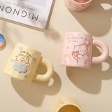 Cartoon Bear Ceramic Mug Floral Cat 420ml