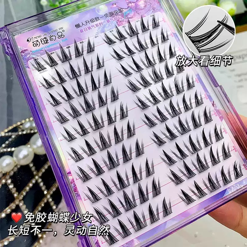 Meng Jie Shang Pin Glue Free False Eyelashes Butterfly Girl 10 Rows