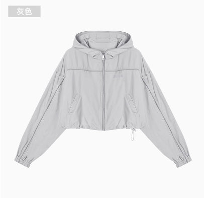 Zauo-防晒套装高街版上衣-灰色-M