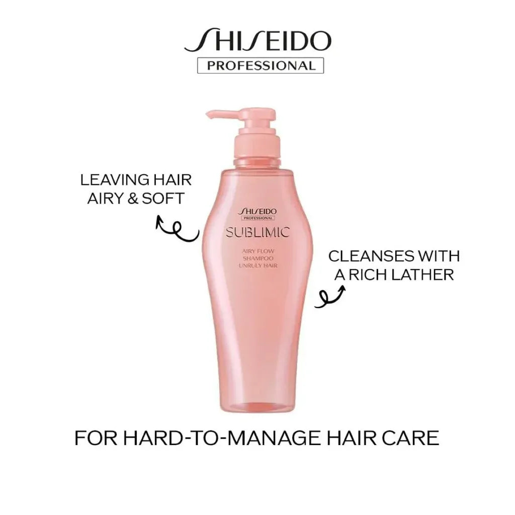 Shiseido Sublimic Airy Flow Shampoo Unruly Hair 500ml