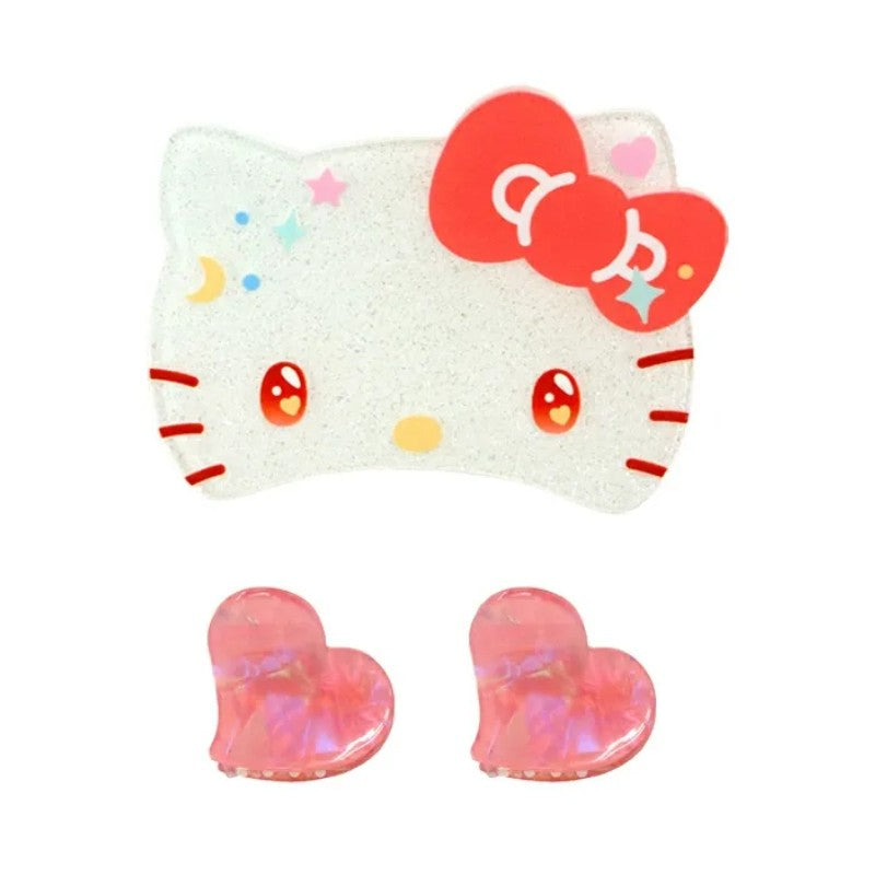 Sanrio三丽鸥迷你心形发抓夹套装Hello Kitty