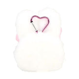 T's Factory Esther Bunny Mini Plush Pouch With Carabiner White