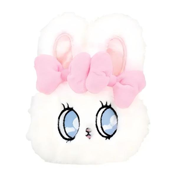 T's Factory Esther Bunny Mini Plush Pouch With Carabiner White