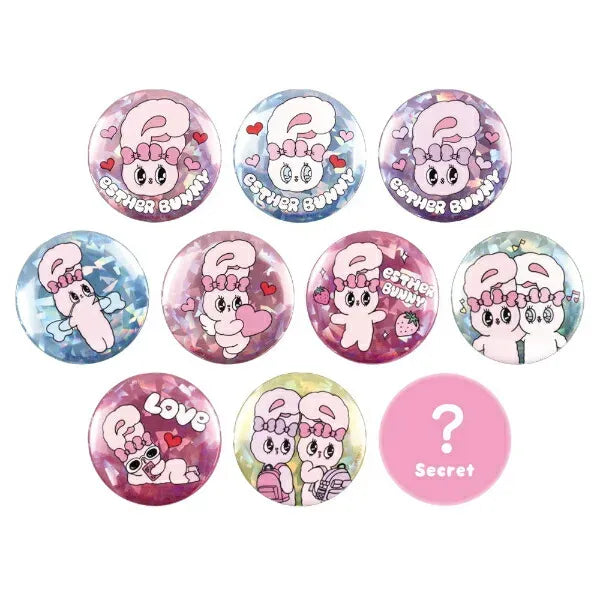 T's Factory Esther Bunny Secret Can Badge Hologram Blind Box 1pcs