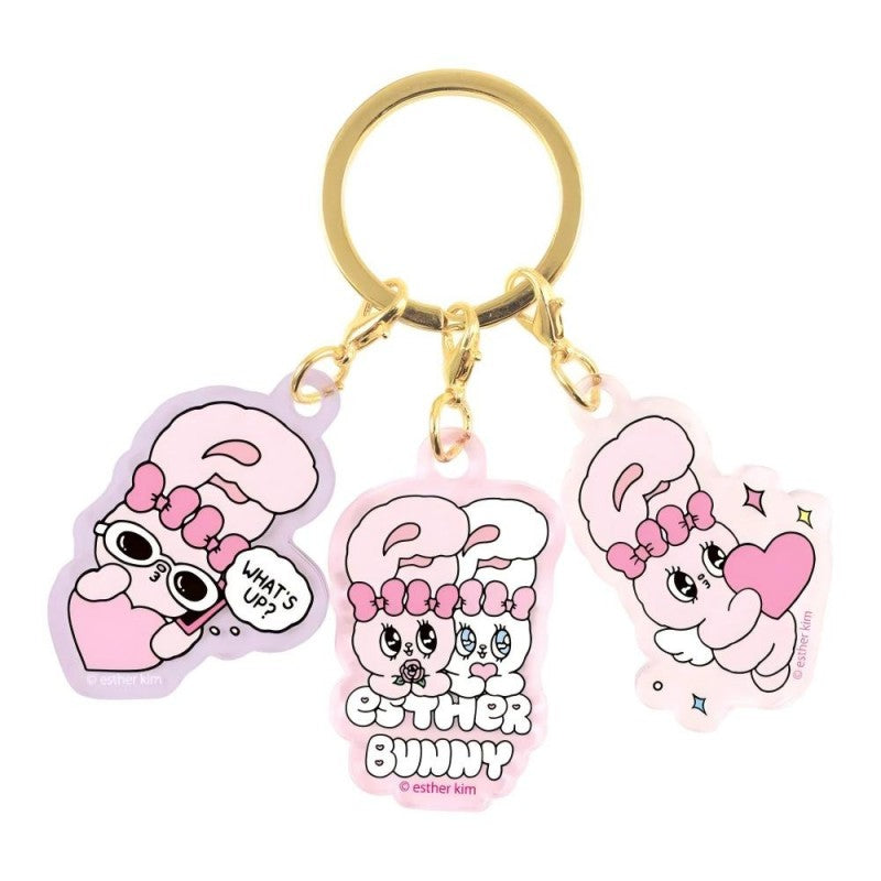 T's Factory Esther Bunny Character Keyring 3 Charm Friends