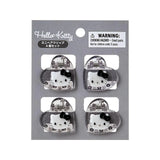 Sanrio Mini Hair Clip Set Hello Kitty Metallic Sliver