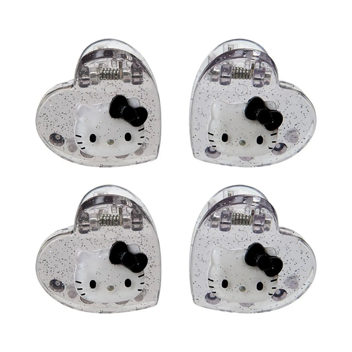 Sanrio Mini Hair Clip Set Hello Kitty Metallic Sliver