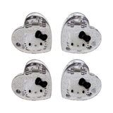 Sanrio Mini Hair Clip Set Hello Kitty Metallic Sliver