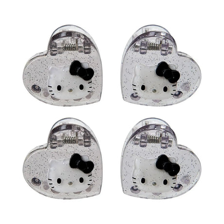 Sanrio Mini Hair Clip Set Hello Kitty Metallic Sliver