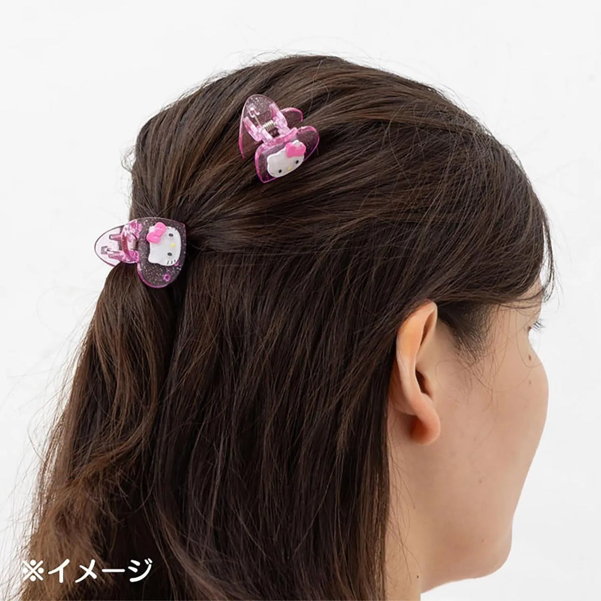 Sanrio Mini Hair Clip Set Hello Kitty Metallic Sliver