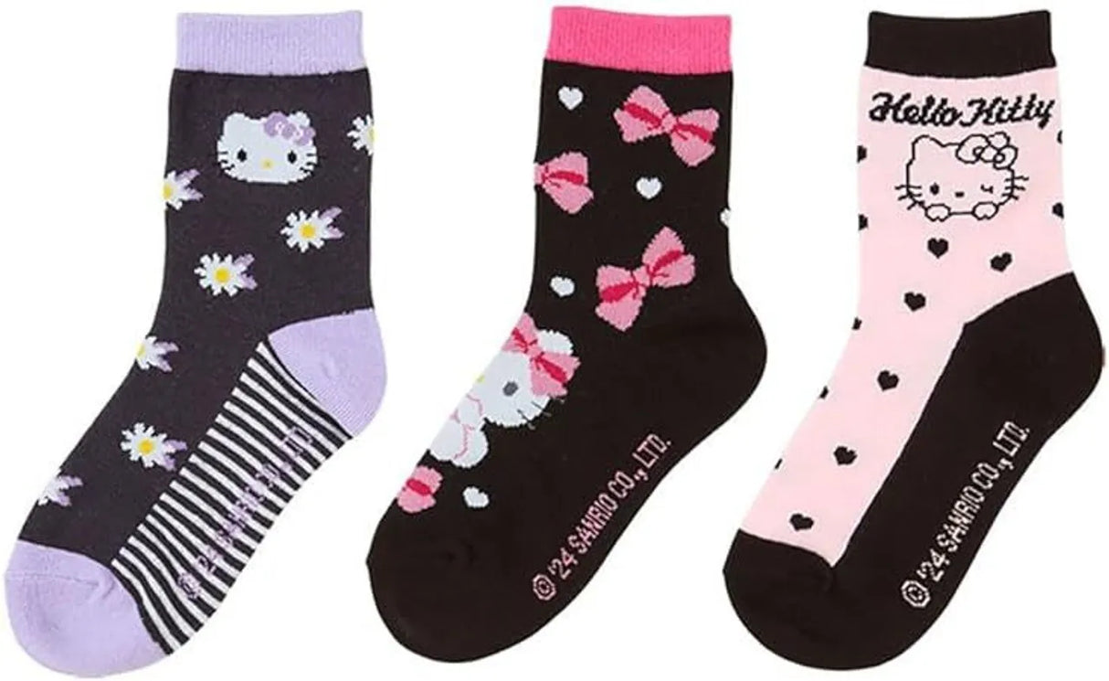 Sanrio三丽鸥印花袜子Hello Kitty 19-21cm 三双