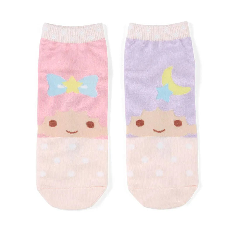 Sanrio三丽鸥粉紫袜子双子星23-25cm