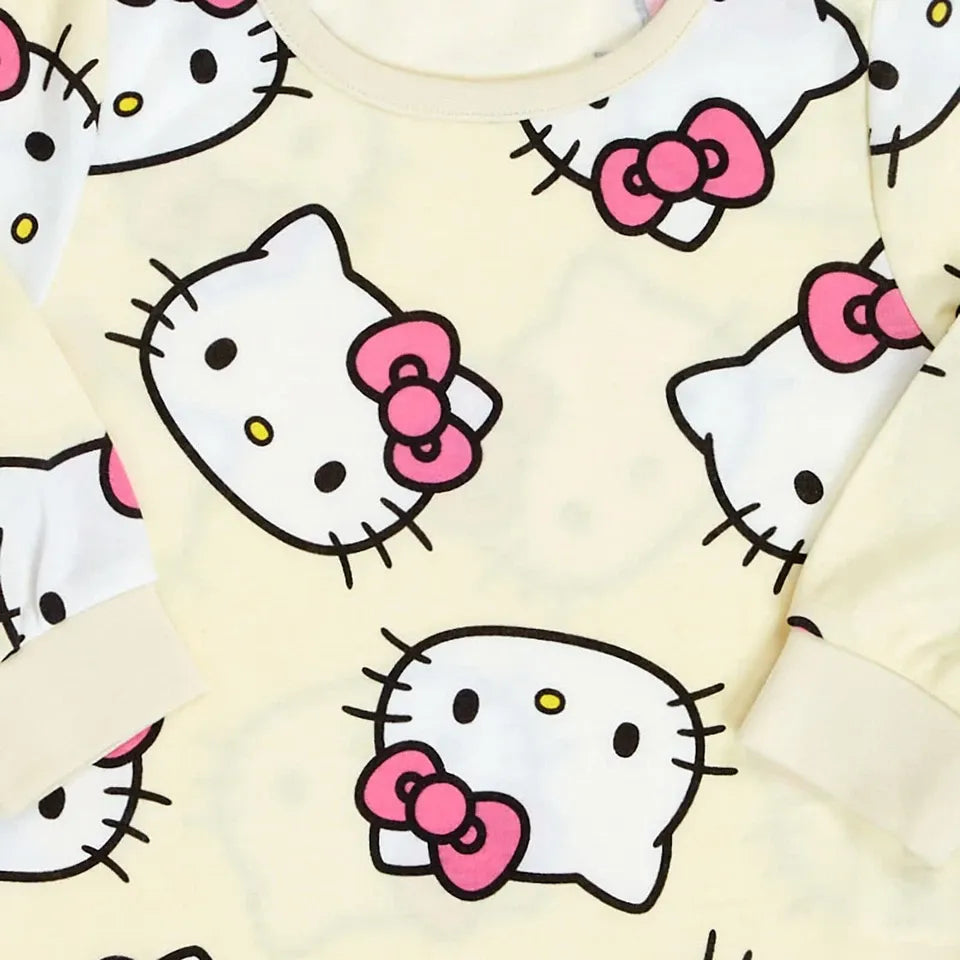 Sanrio三丽鸥儿童长袖睡衣居家服套装Hello Kitty 120cm