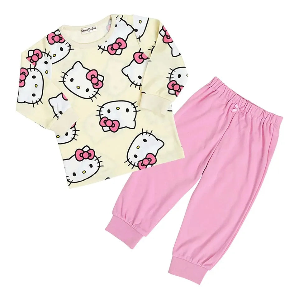 Sanrio三丽鸥儿童长袖睡衣居家服套装Hello Kitty 120cm