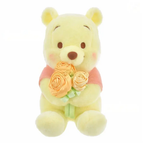 Disney迪士尼毛绒玩偶小熊维尼粉彩色花束 27cm