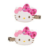 Sanrio三丽鸥碎钻刘海发夹粉色Hello Kitty 2枚