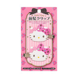 Sanrio三丽鸥碎钻刘海发夹粉色Hello Kitty 2枚