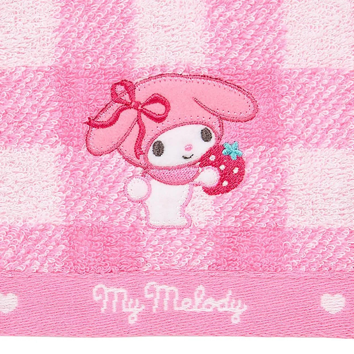 Sanrio三丽鸥格纹纯棉长型毛巾美乐蒂