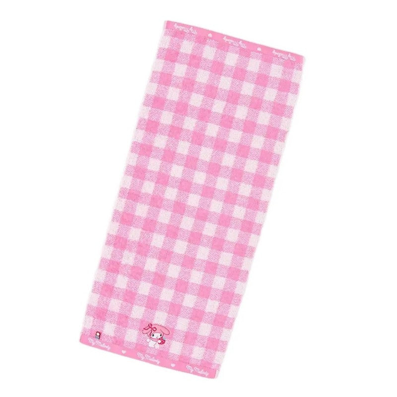 Sanrio三丽鸥格纹纯棉长型毛巾美乐蒂