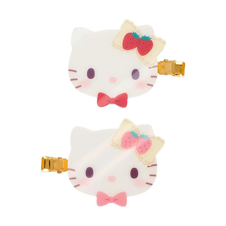Sanrio三丽鸥刘海夹草莓蛋糕款发饰Hello Kitty 2枚