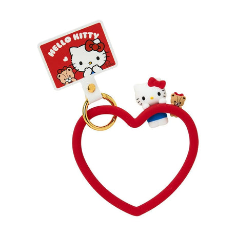 Sanrio三丽鸥心形硅胶手机挂绳腕带Hello Kitty
