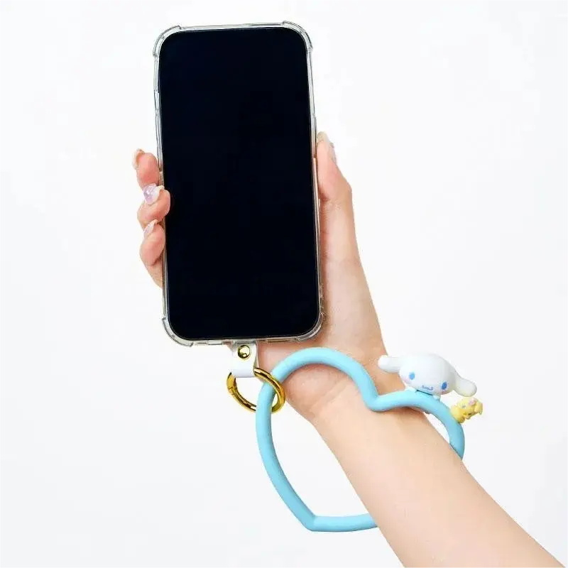 Sanrio三丽鸥心形硅胶手机挂绳腕带美乐蒂