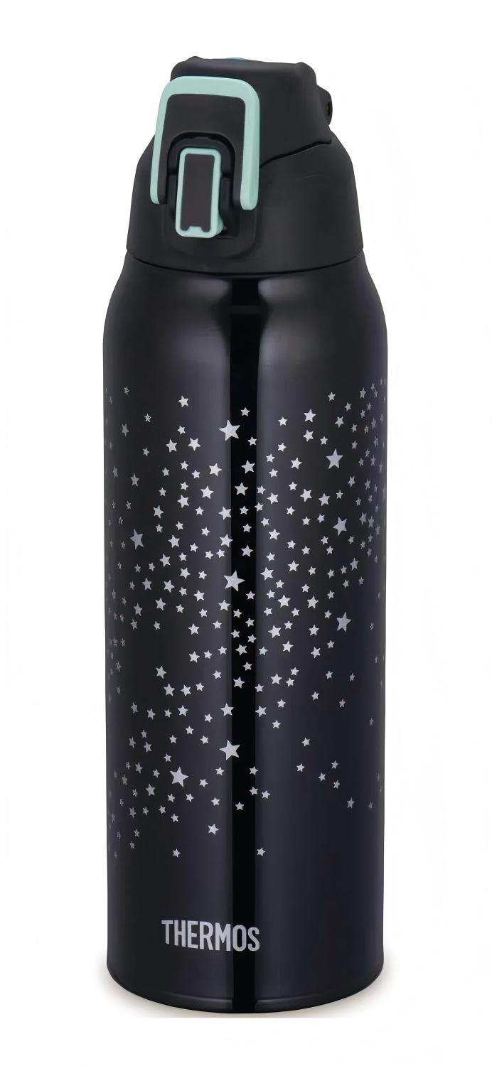 Thermos Vacuum Insulated Sports Bottle For Cold Storage Black Star 1000ml