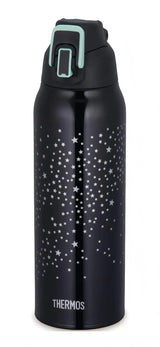 Thermos Vacuum Insulated Sports Bottle For Cold Storage Black Star 1000ml
