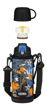 Thermos Vacuum Insulated Water Bottle Fjj-801Wf Black Blue 800ml