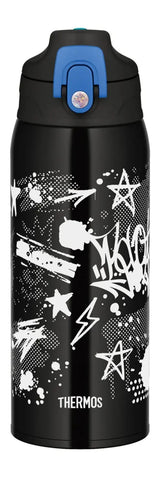 Thermos Vacuum Insulated Water Bottle Fjj-801Wf Black Blue 800ml