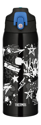 Thermos膳魔师运动保温水壶FJJ-801WF黑蓝色