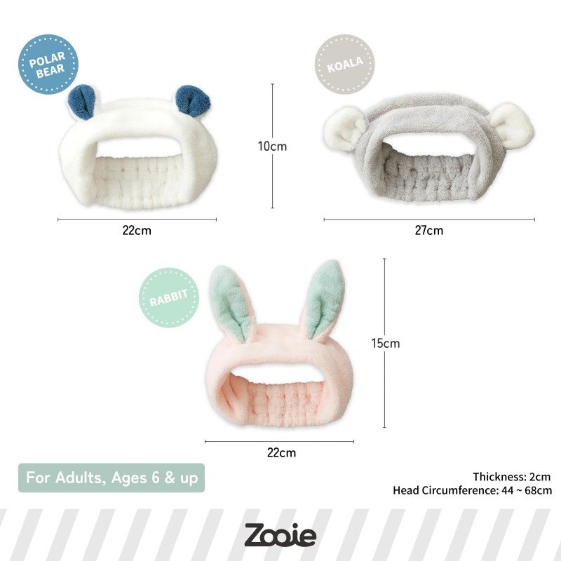 Carari Zooie Animal Hair Band Polar Bear