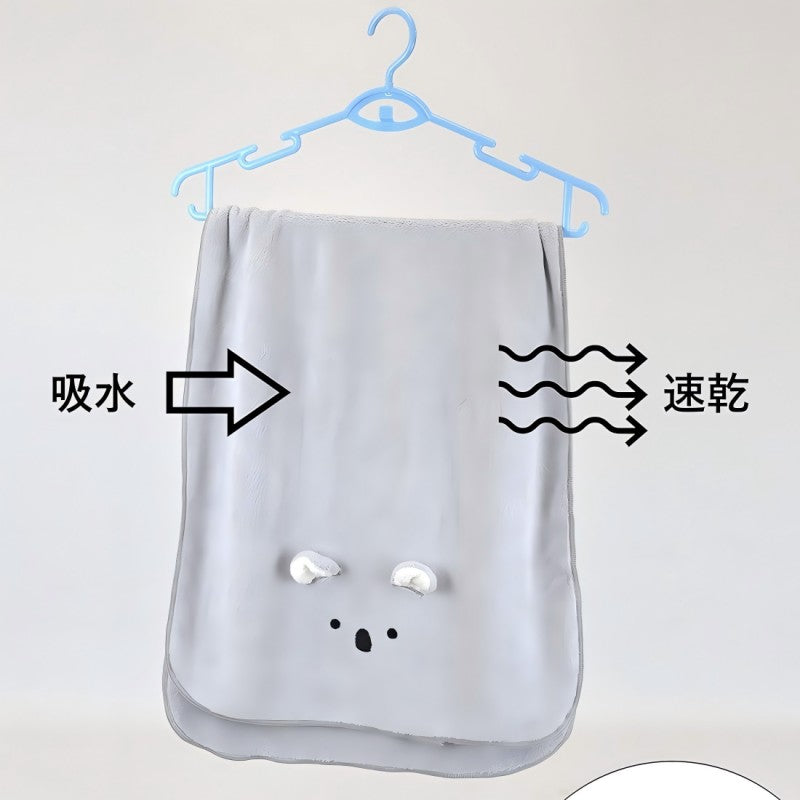Carari Zooie儿童卡通超软毛巾灰色考拉